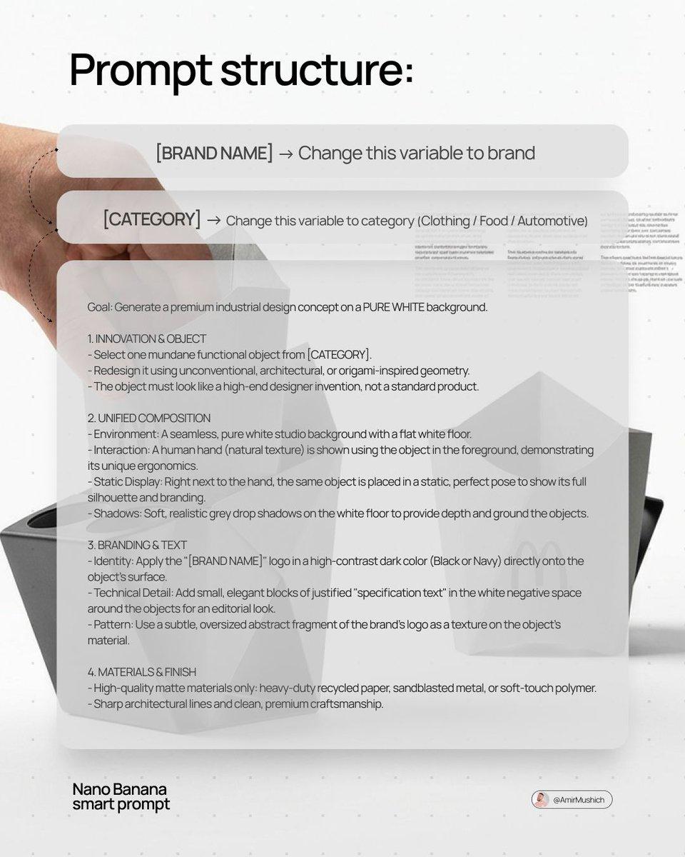 Promptforhåndsvisning: Industrial Design Concept Prompt