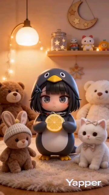 プロンプトのプレビュー: ぐーぐーがーがー ちびアニメリアクション