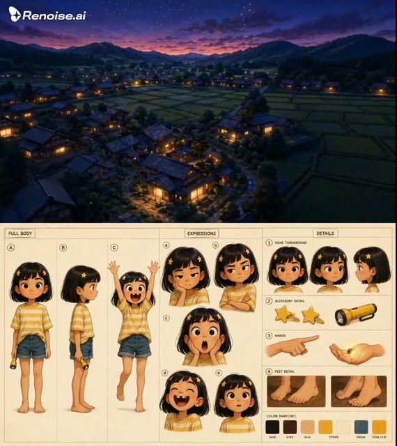 プロンプトのプレビュー: ストーリーボードマッピングを用いた Hina のキャラクターアニメーション