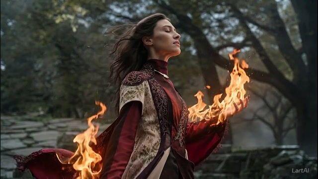 プロンプトのプレビュー: 映画のような魔導師のバトルストーリーボード