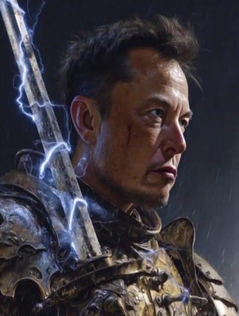 İstem önizlemesi: Fütüristik Orta Çağ Şövalyesi Olarak Elon Musk