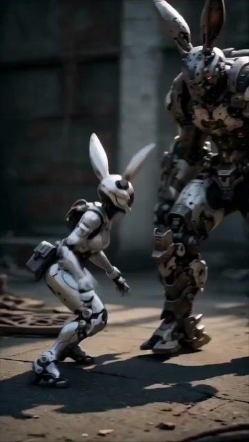 Pratinjau prompt: Epic Mecha Rabbit Battle