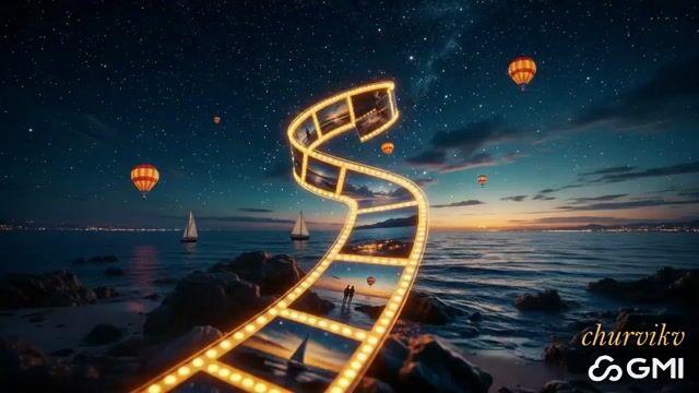 Prompt preview: Romantic Film Strip Ocean Memories
