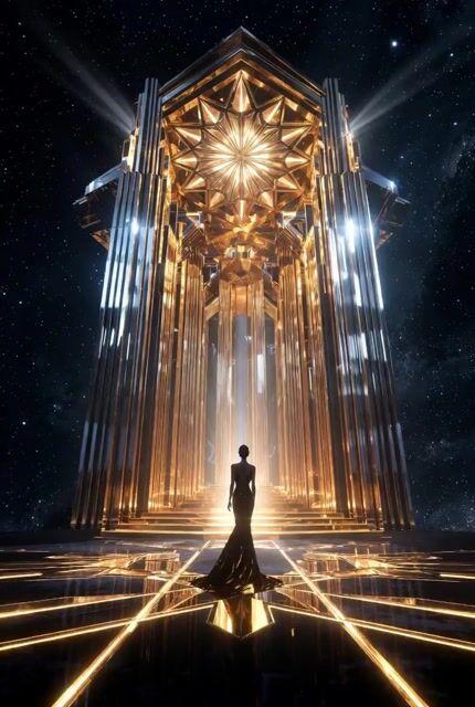 提示詞預覽: 用於裝飾藝術宇宙神廟影片的 Grok Imagine 詳細提示