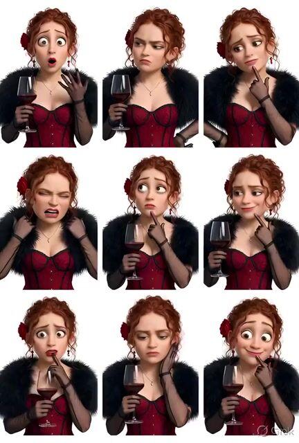 İstem önizlemesi: Grok Imagine istemi: Selfie'den Pixar tarzı 3D karakter çıkartma seti