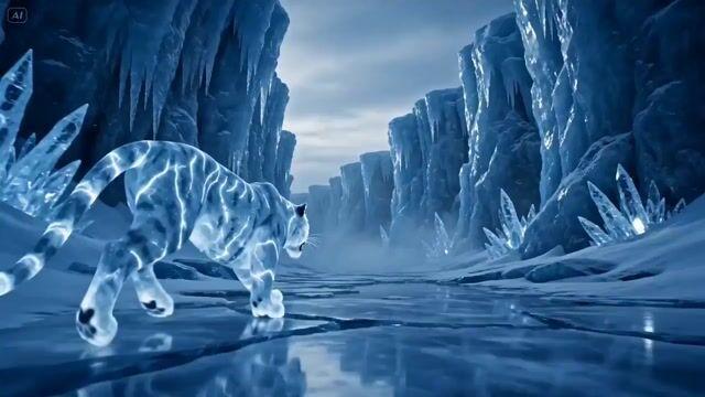 プロンプトのプレビュー: 氷河の峡谷における氷の激闘