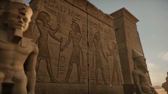 Prompt preview: Pharaonic Pylon Gate Animation