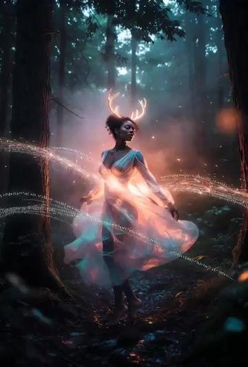 Anteprima del prompt: Danza eterea nella foresta neo-soul