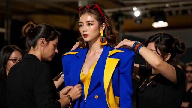 提示詞預覽: 時尚伸展台跌倒後的優雅回穩