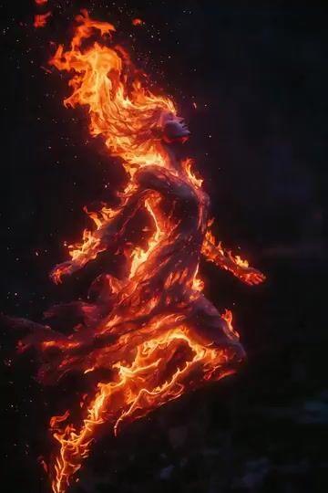 Prompt-Vorschau: Kampfsport mit Flammenhaar