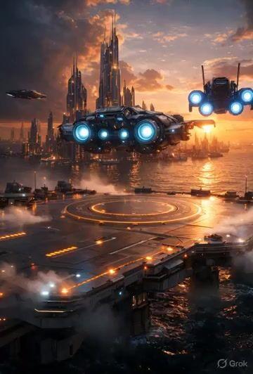 İstem önizlemesi: Grok Imagine sinematik VFX sahnesi için bilgi istemi (Sahne 2 - İniş)