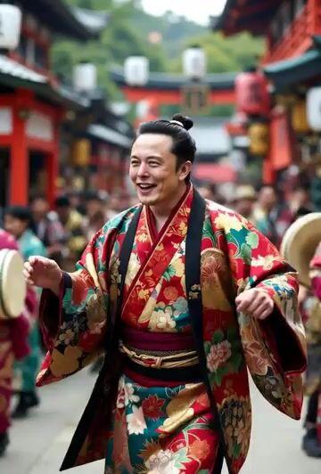 Aperçu du prompt: Prompt vidéo : Elon Musk dansant en tenue traditionnelle japonaise