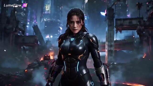 プロンプトのプレビュー: サイバーパンク・サイバネティック・ファイターの戦闘