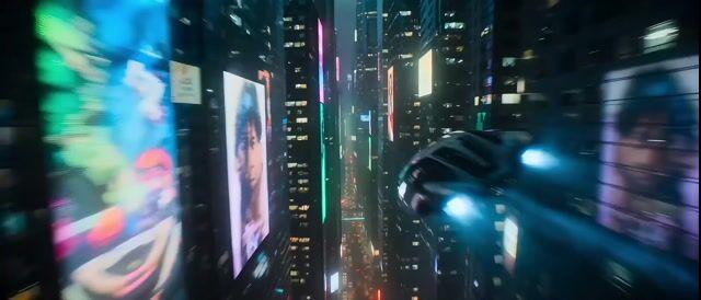 プロンプトのプレビュー: ハリウッド SF サイバーパンク追跡シーン