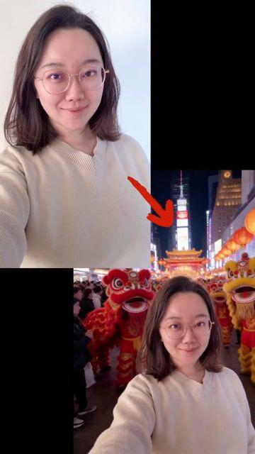 提示詞預覽: 紐約農曆新年自拍