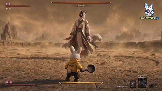 プロンプトのプレビュー: シネマティックなアクション RPG のボス戦
