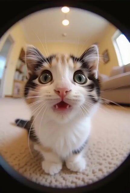 Pré-visualização do prompt: Prompt de vídeo: gato empolgado