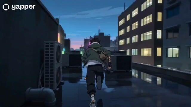 プロンプトのプレビュー: 10 代のパルクールランナーのシネマティック動画