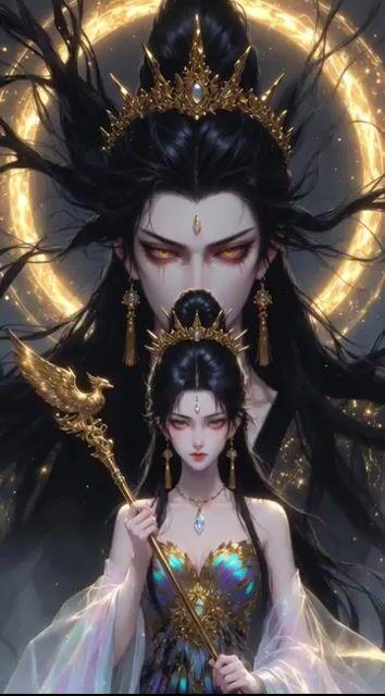 提示詞預覽: 中國仙俠女神雙子雕像影片
