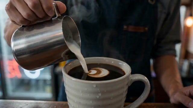 İstem önizlemesi: Tokyo Café Barista Latte Art Close-up