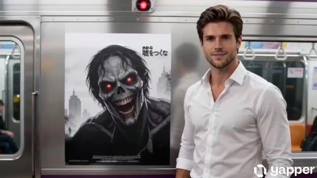 プロンプトのプレビュー: 超自然ホラー:ポスターから出現する怪物