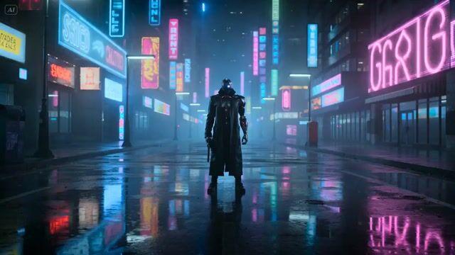 Превью промпта: Cyberpunk Gunslinger Neon Sequence