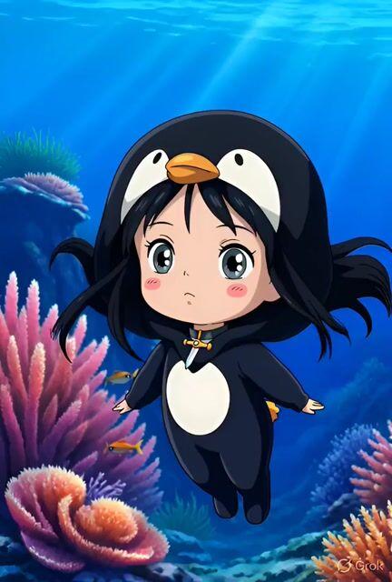Prompt-Vorschau: Detaillierter Grok Imagine Prompt für eine Unterwasser-Anime-Szene