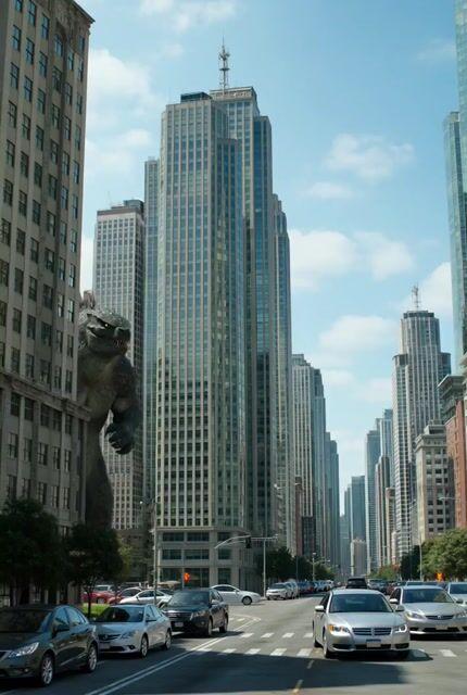Prompt-Vorschau: Godzilla gegen Mechzilla Kampf