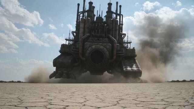 プロンプトのプレビュー: 荒野の工場チェイス