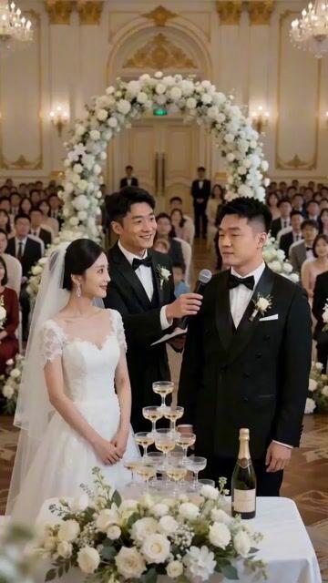 プロンプトのプレビュー: ビデオプロンプト: 超リアルなブラックコメディ結婚式
