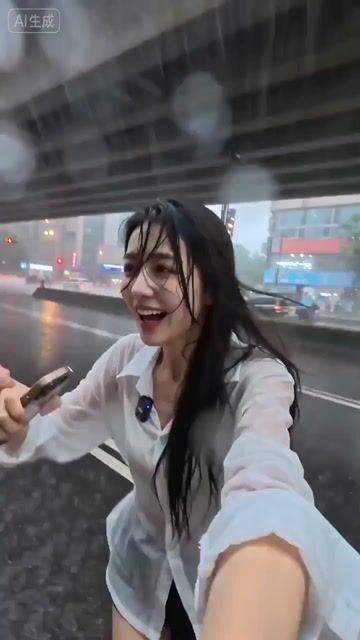 プロンプトのプレビュー: 台湾人の彼女シリーズ:雨の日の POV