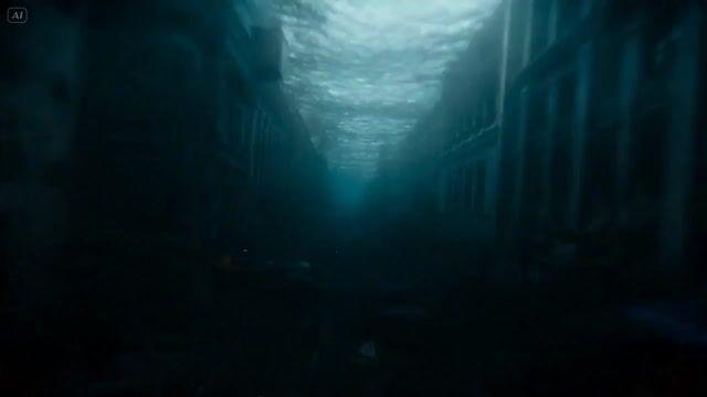 プロンプトのプレビュー: 突然変異したサメによる都市の黙示録