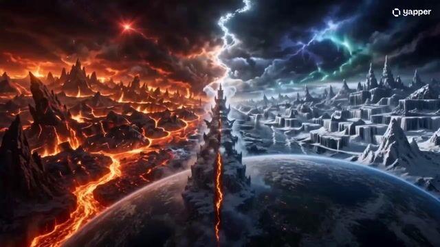 Promptforhåndsvisning: Elemental Ice and Fire Goddess Battle