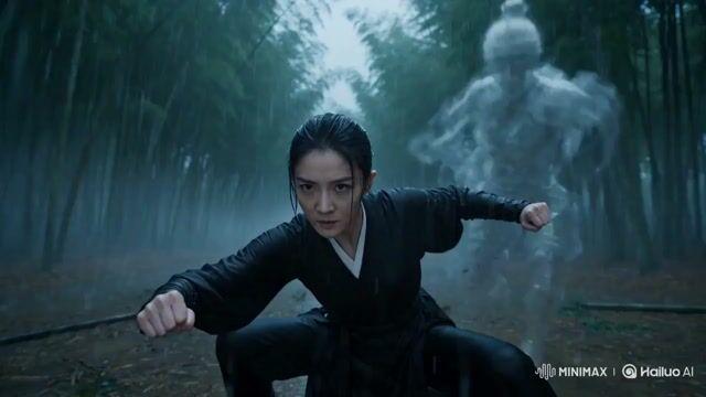 提示詞預覽: 季風中的武術精神對決