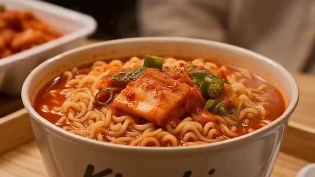 プロンプトのプレビュー: キムチラーメン出前広告