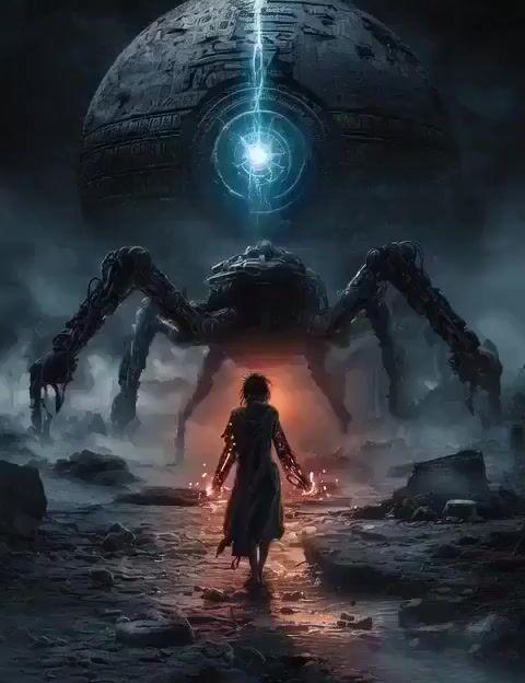 Vista previa del prompt: Cortometraje de ciencia ficción: La chica contra la araña robot
