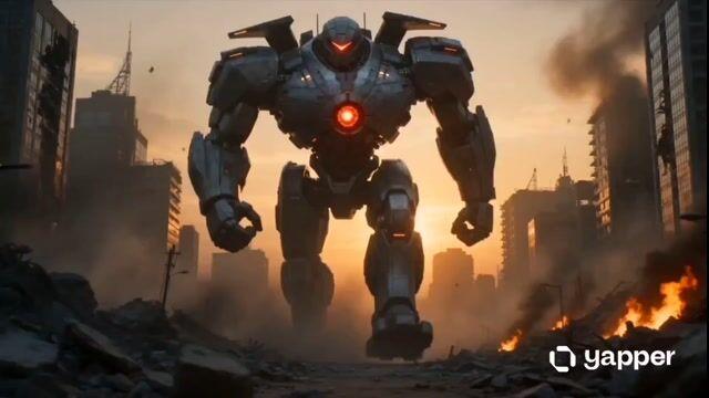 プロンプトのプレビュー: 女性 vs 戦闘ロボット