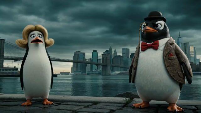 プロンプトのプレビュー: 終末の流星とペンギンの別れ