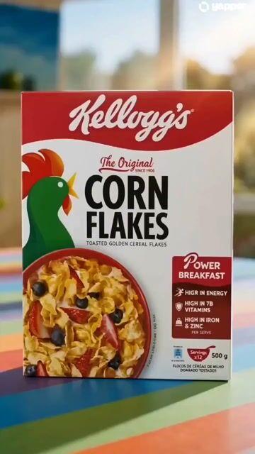 提示词预览: Kellogg's Cornflakes UGC 广告