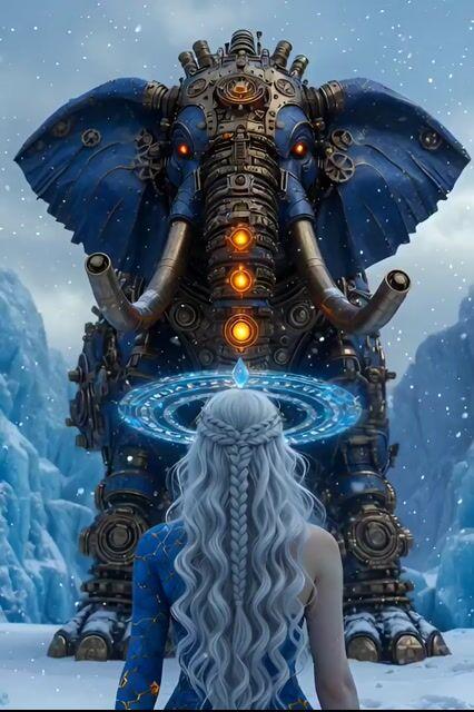 Anteprima del prompt: Risveglio del Guardiano Elefante Steampunk