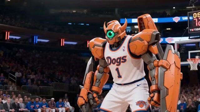 プロンプトのプレビュー: ロボットによるバスケットボールのダンクシュート