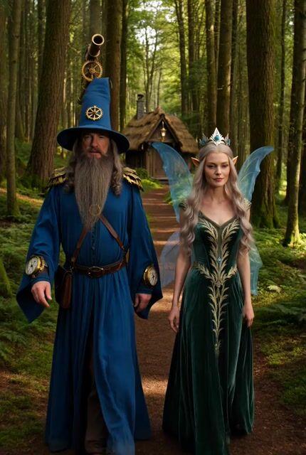 Anteprima del prompt: Video di un sentiero nella foresta in stile fantasy steampunk