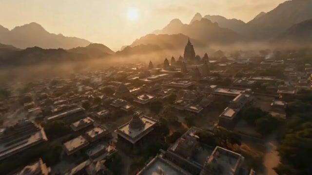 プロンプトのプレビュー: 古代王国の FPV フライト