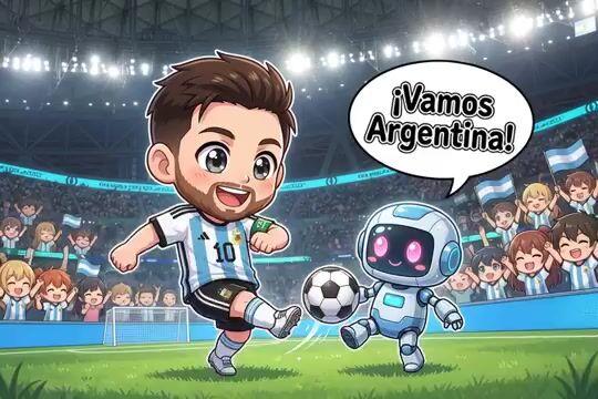 Anteprima del prompt: Lionel Messi in stile anime chibi mentre gioca a calcio