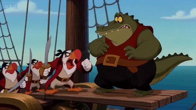 プロンプトのプレビュー: ヴィンテージ・ディズニー風の海賊ワニのアニメーション