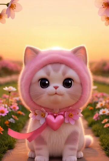 プロンプトのプレビュー: 映画のような子猫のモーション