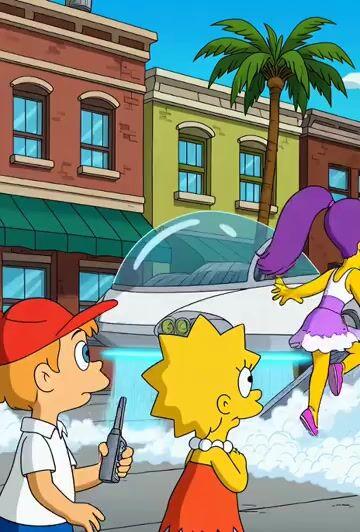 Prompt-Vorschau: Videoszene: Die Jetsons treffen die Simpsons