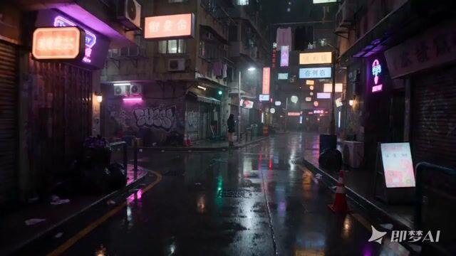 プロンプトのプレビュー: ネオン街の曖昧なシーンの動画プロンプト