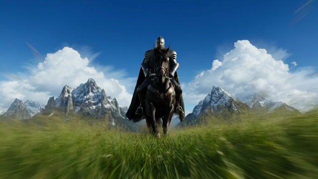 Aperçu du prompt: Prompt vidéo : Chevalier cinématographique sur son cheval de guerre
