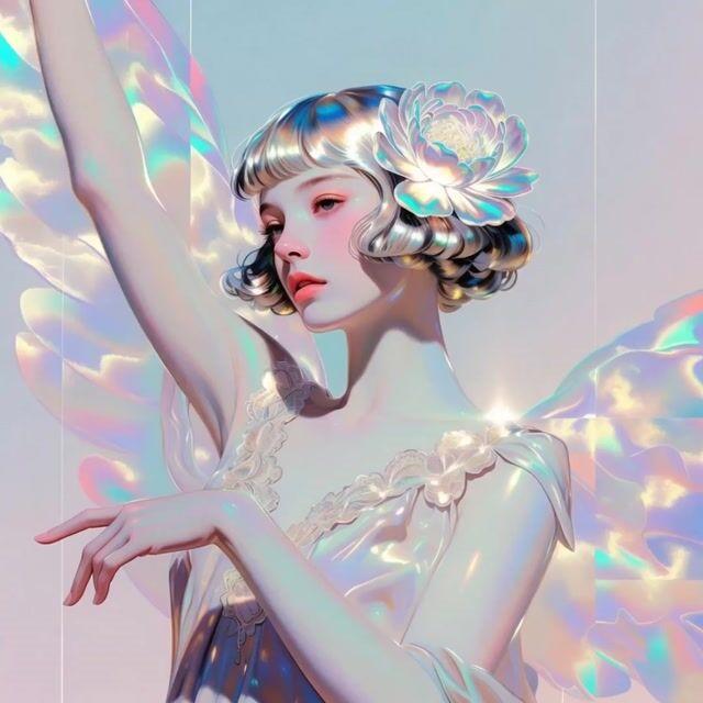 Anteprima del prompt: Ali d'angelo celestiali scintillanti